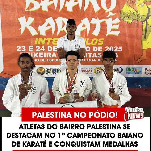 Atletas do bairro Palestina conquistam medalhas no 1º Campeonato Baiano de Karatê