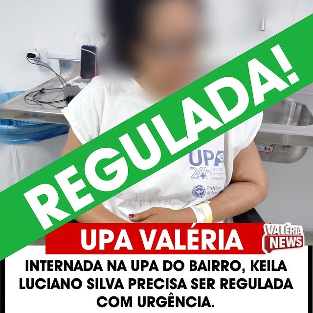 Keila Luciano Silva, 46 anos, que aguardava regulação na UPA do bairro Valéria, foi regulada na n…