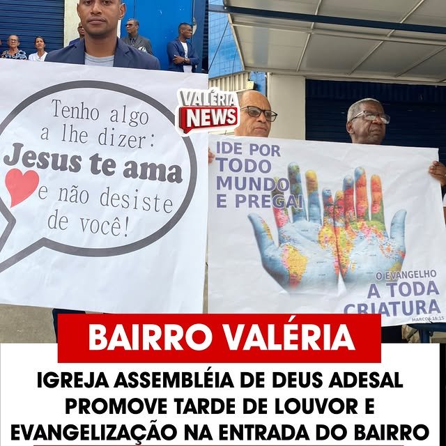 Hoje, sábado, dia 20, a Igreja Assembleia de Deus Adesal realizou, na entrada do bairro Valéria, …