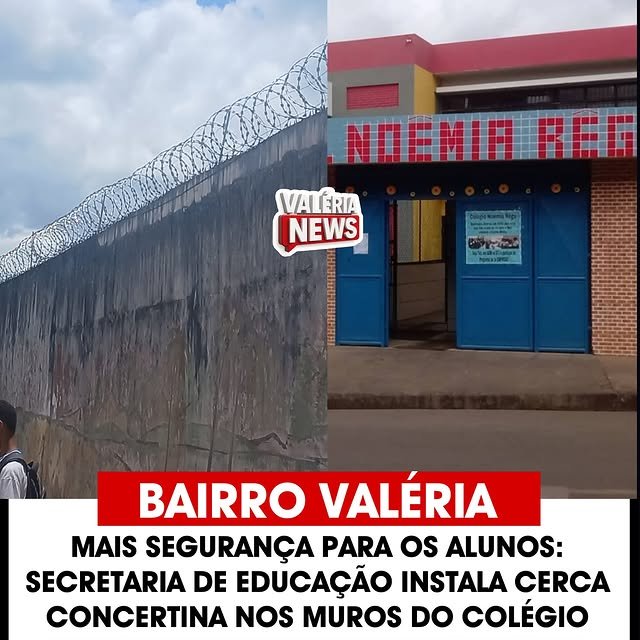 A Secretaria de Educação do Estado instalou cercas concertinas nos muros ao redor do Colégio Esta…