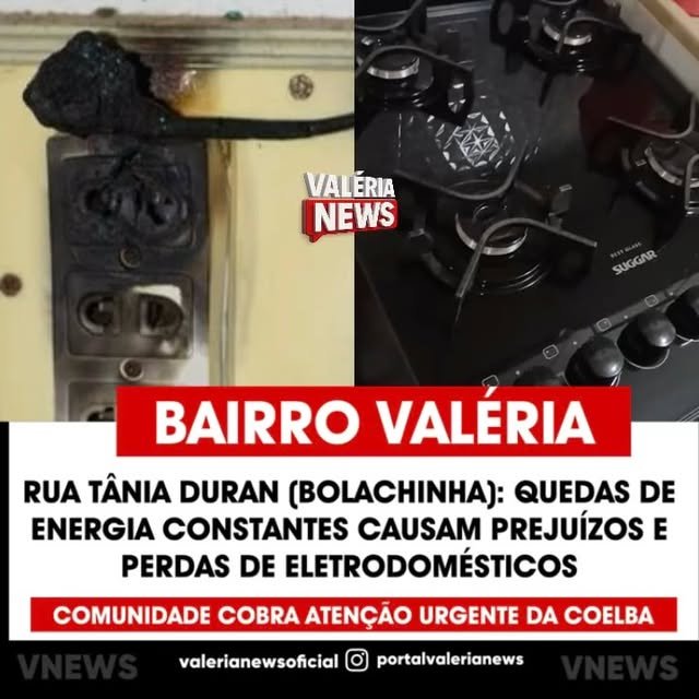 Moradores da Rua Tânia Duran, Bolachinha, bairro Valéria, relatam que quedas constantes de energi…