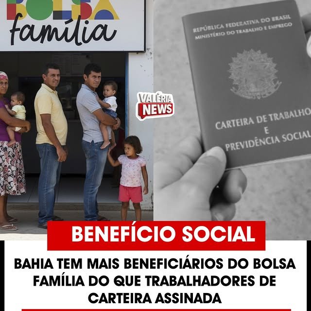 Na Bahia, o número de pessoas que dependem do Bolsa Família (o programa social do governo) é maio…