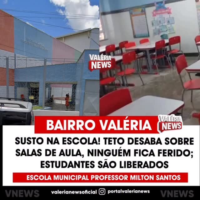 Na manhã desta quinta-feira (23), o teto da Escola Municipal Professor Milton Santos, localizada …