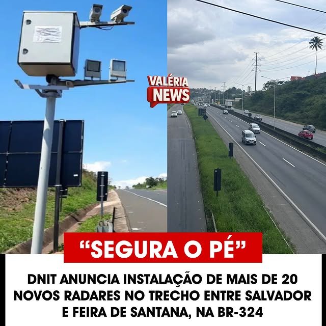 Até janeiro do próximo ano, 21 radares de velocidade serão substituídos na BR-324, no trecho entr…