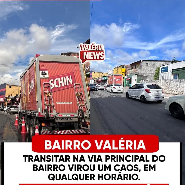Na Rua da Matriz, bairro Valéria, o trânsito tem ficado complicado todos os dias