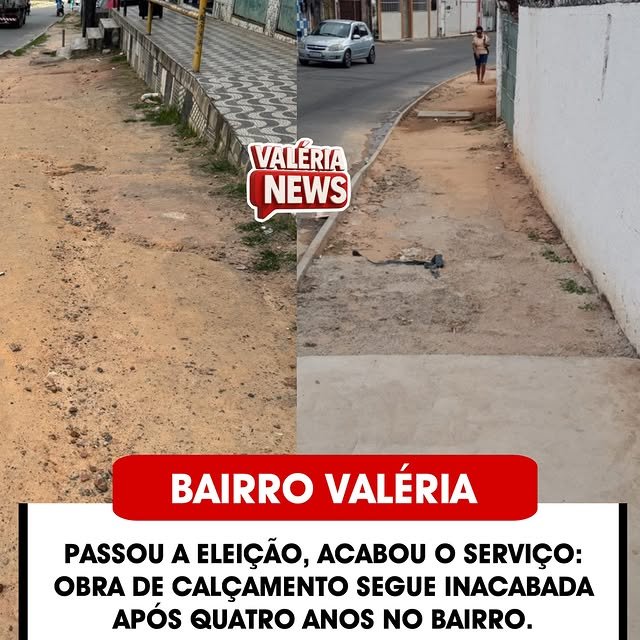 Há quatro anos, a Prefeitura de Salvador iniciou a instalação de calçadas em Valéria, mas a obra …