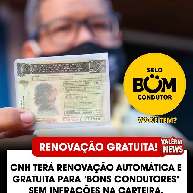 Motoristas que mantêm um histórico limpo no trânsito passam a ter um novo benefício: a renovação …