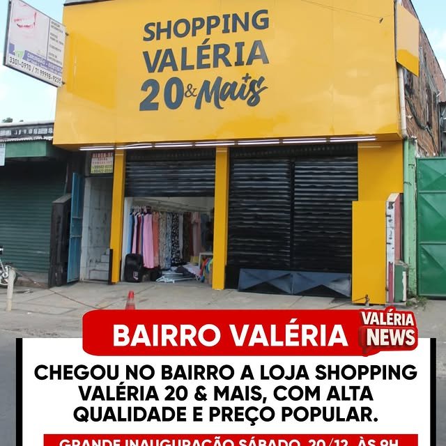 SHOPPING VALÉRIA 20 & MAIS INAUGURA NESTE SÁBADO (20), A PARTIR DAS 9H

Valéria agora tem mais um…