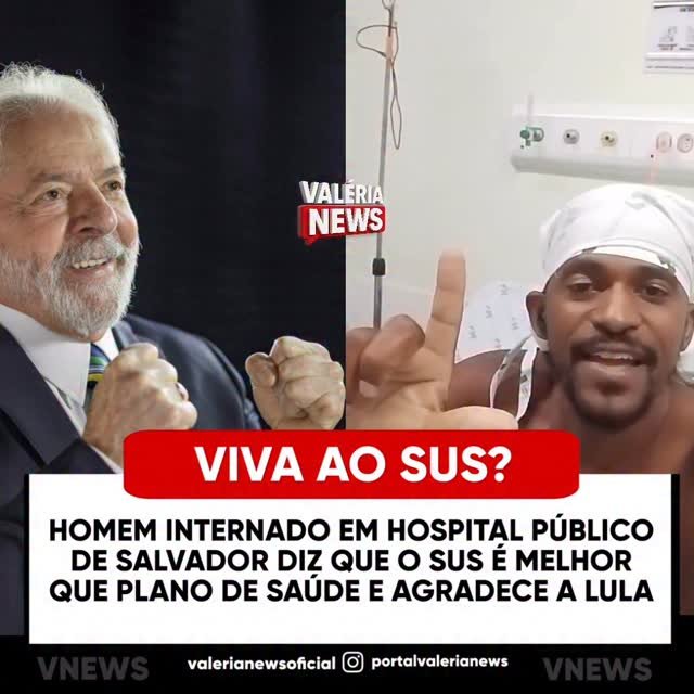 Um homem internado no Hospital do Subúrbio, em Salvador, elogiou o atendimento do SUS e agradeceu…