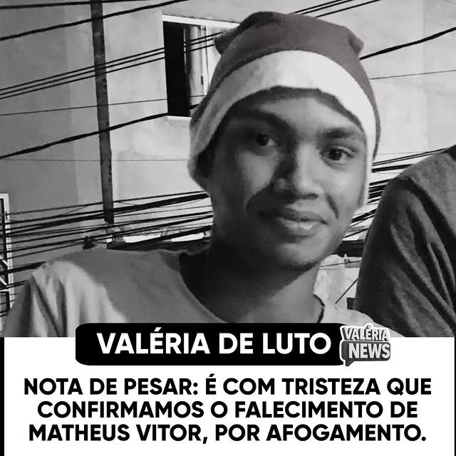 NOTA DE PESAR

O bairro Valéria está de luto pelo falecimento do jovem Matheus Vitor de Souza Mar…